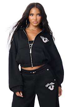 APPLIQU&Eacute; GIRLFRIEND ZIP HOODIE