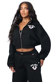 APPLIQU&Eacute; GIRLFRIEND ZIP HOODIE