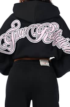 APPLIQU&Eacute; GIRLFRIEND ZIP HOODIE