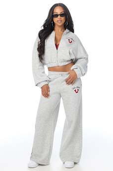 APPLIQU&Eacute; GIRLFRIEND ZIP HOODIE
