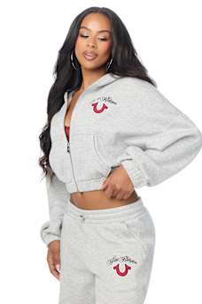 APPLIQU&Eacute; GIRLFRIEND ZIP HOODIE