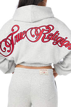 APPLIQU&Eacute; GIRLFRIEND ZIP HOODIE
