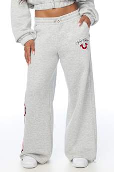 APPLIQU&Eacute; WIDE LEG SWEATPANT