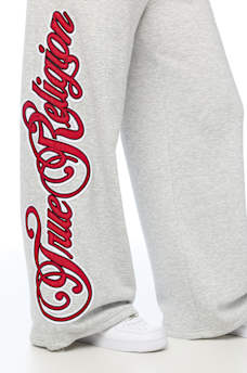 APPLIQU&Eacute; WIDE LEG SWEATPANT