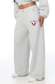 APPLIQU&Eacute; WIDE LEG SWEATPANT