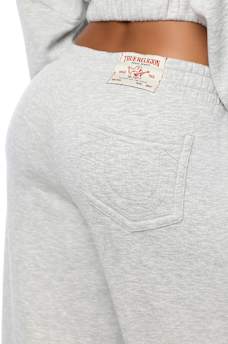 APPLIQU&Eacute; WIDE LEG SWEATPANT
