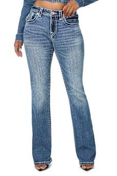 BECCA MID RISE WING SUPER T FLAP BOOTCUT JEAN