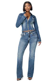 BECCA MID RISE WING SUPER T FLAP BOOTCUT JEAN