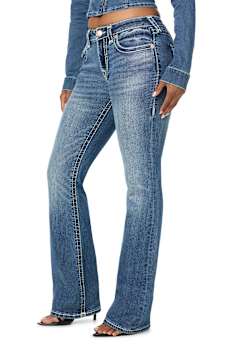 BECCA MID RISE WING SUPER T FLAP BOOTCUT JEAN
