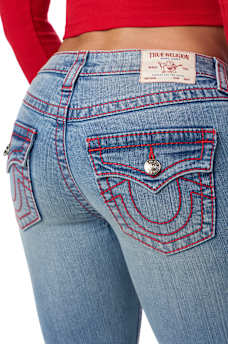 BECCA MID RISE BIG T FLAP BOOTCUT JEAN