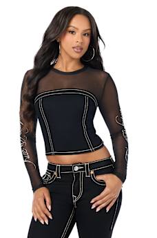 CRYSTAL MESH BUSTIER TOP