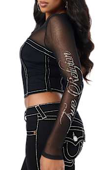 CRYSTAL MESH BUSTIER TOP