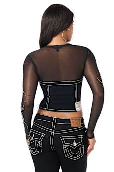 CRYSTAL MESH BUSTIER TOP
