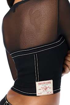 CRYSTAL MESH BUSTIER TOP