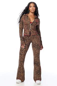 LEOPARD BABY TERRY ZIP HOODIE