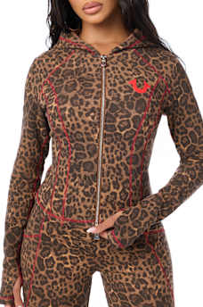 LEOPARD BABY TERRY ZIP HOODIE