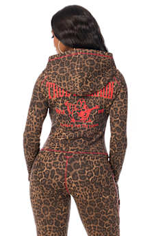 LEOPARD BABY TERRY ZIP HOODIE