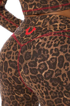 HORSESHOE LEOPARD BABY TERRY BOOTCUT PANT