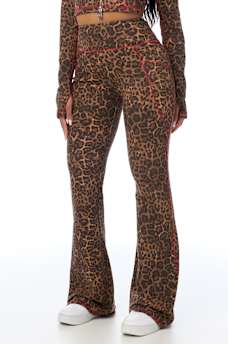 HORSESHOE LEOPARD BABY TERRY BOOTCUT PANT