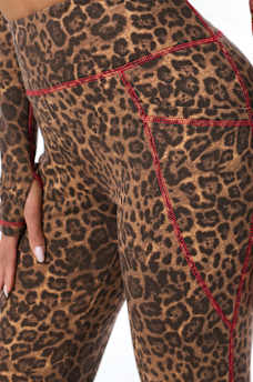 HORSESHOE LEOPARD BABY TERRY BOOTCUT PANT