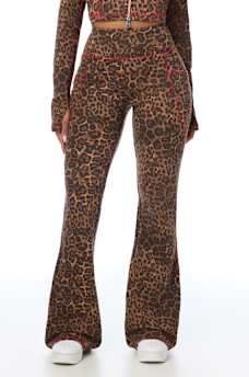 HORSESHOE LEOPARD BABY TERRY BOOTCUT PANT