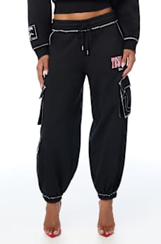CRYSTAL MID RISE CARGO BAGGY JOGGER