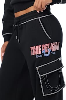 CRYSTAL MID RISE CARGO BAGGY JOGGER