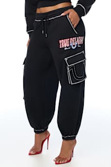 CRYSTAL MID RISE CARGO BAGGY JOGGER