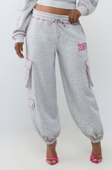 CRYSTAL MID RISE CARGO BAGGY JOGGER