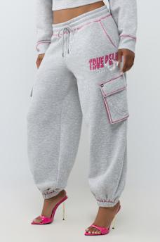 CRYSTAL MID RISE CARGO BAGGY JOGGER