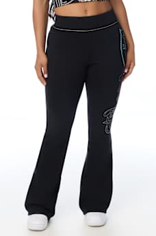 BIG T EMBROIDERED MID RISE BOOTCUT SWEATPANT