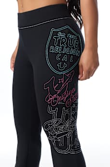 BIG T EMBROIDERED MID RISE BOOTCUT SWEATPANT