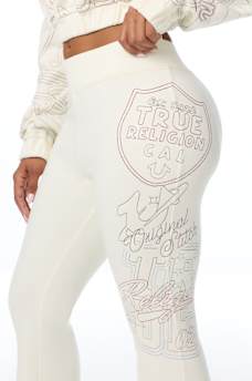BIG T EMBROIDERED MID RISE BOOTCUT SWEATPANT