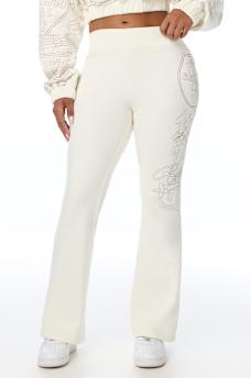 BIG T EMBROIDERED MID RISE BOOTCUT SWEATPANT