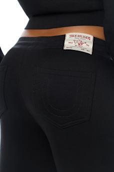 APPLIQU&Eacute; MID RISE STRAIGHT LEG SWEATPANT