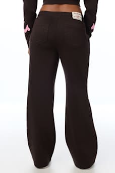 APPLIQU&Eacute; MID RISE STRAIGHT LEG SWEATPANT