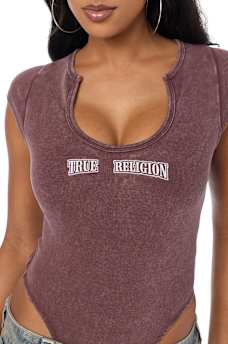 WASHED RIBBED BODYSUIT