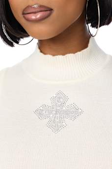 CRYSTAL MOCKNECK SWEATER TANK TOP