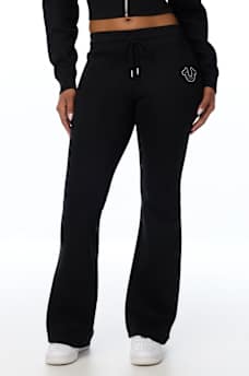 STUDDED MID RISE FLARE SWEATPANT