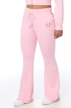 STUDDED MID RISE FLARE SWEATPANT