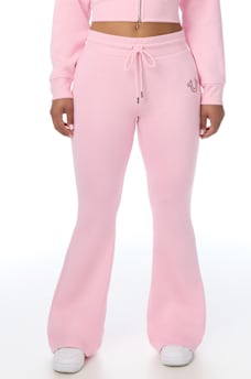 STUDDED MID RISE FLARE SWEATPANT
