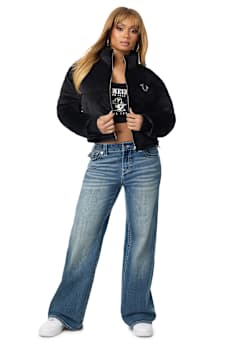 CRYSTAL VELVET PUFFER JACKET
