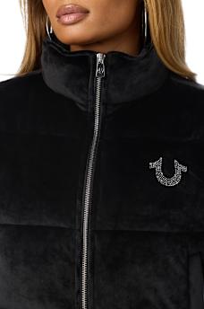 CRYSTAL VELVET PUFFER JACKET