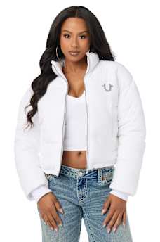CRYSTAL VELVET PUFFER JACKET