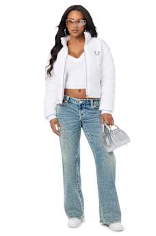CRYSTAL VELVET PUFFER JACKET