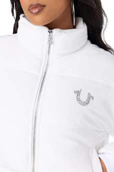 CRYSTAL VELVET PUFFER JACKET
