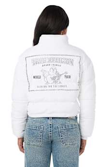 CRYSTAL VELVET PUFFER JACKET