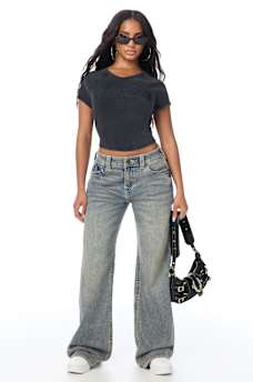 EMBROIDERED WASHED RIBBED BABY TEE