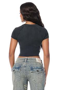EMBROIDERED WASHED RIBBED BABY TEE