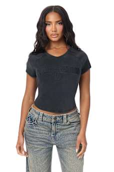 EMBROIDERED WASHED RIBBED BABY TEE